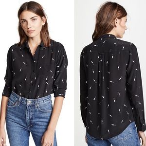 Rails Kate Top Lipstick Print Button Up Top